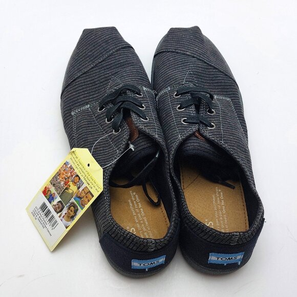 Brand New Men’s Black Toms Canvas Lace Ups - Picture 3 of 6